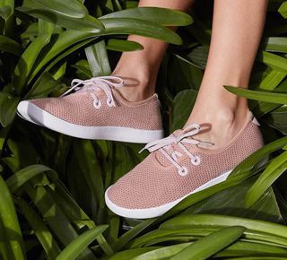 Knitted sneakers representing the shoe material line